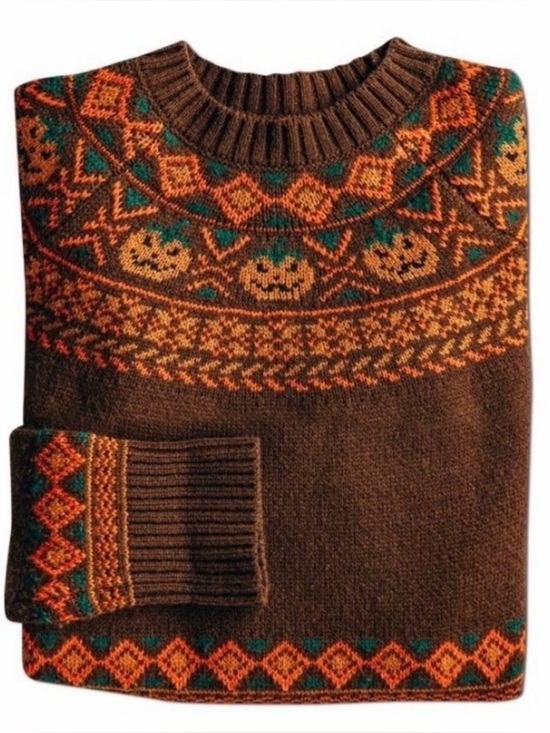 Kiel James Patrick Sweaters - KJP Jack-O-Lantern Fair Isle Sweater